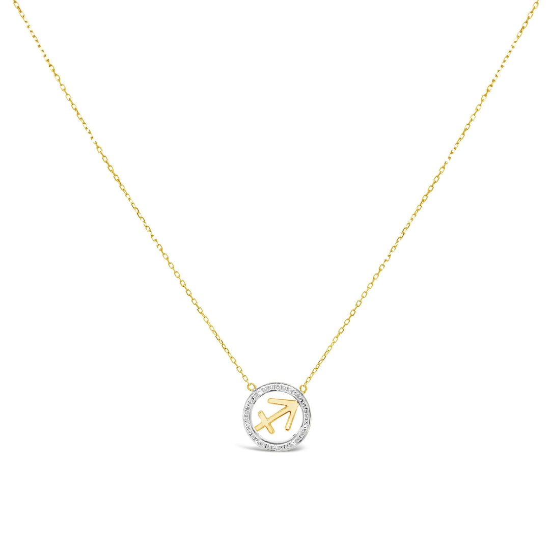 Auksine grandinele ir pakabukas zodiako ženklas su deimantais saulys