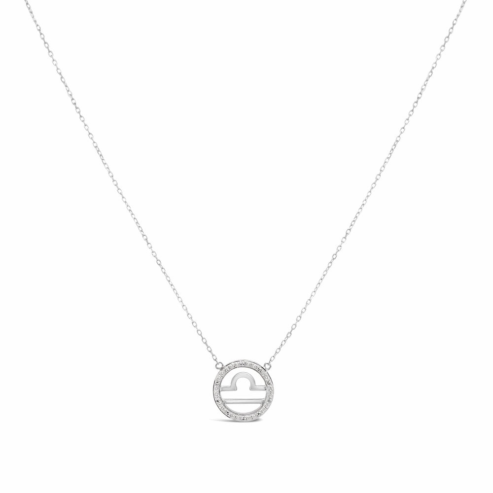 Auksine grandinele ir pakabukas zodiako ženklas su deimantais svarstykles