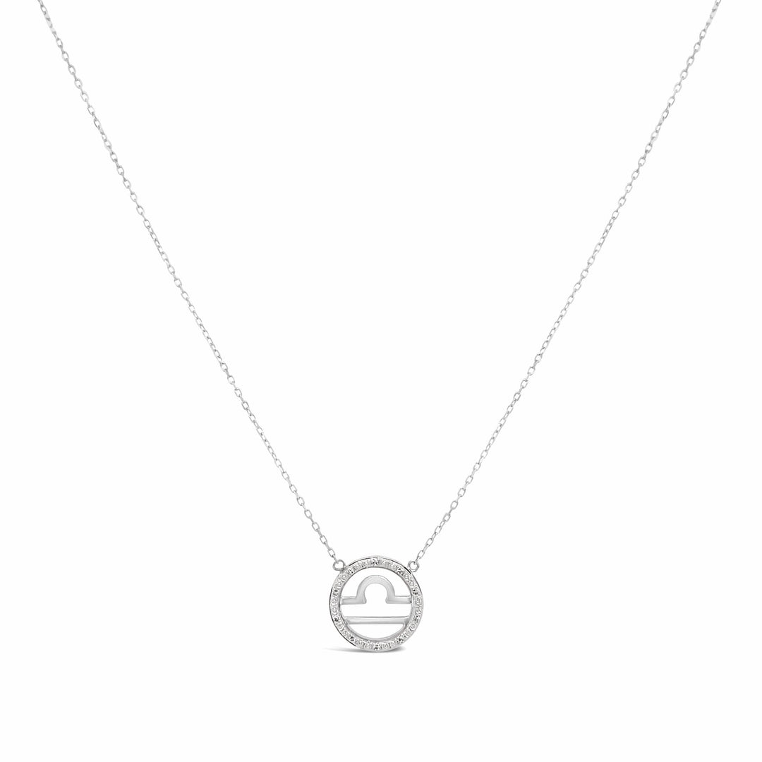Auksine grandinele ir pakabukas zodiako ženklas su deimantais svarstykles
